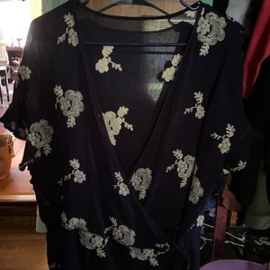 Euc Saks Wrap blouse